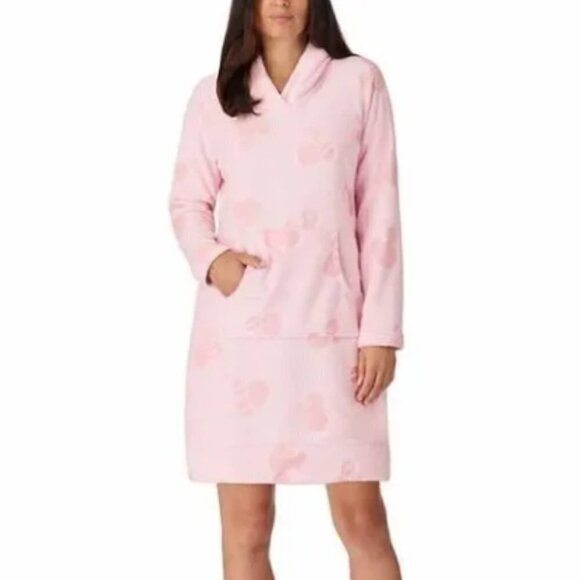 Disney Pink Mickey/Minnie Mouse Burnout Pullover Hoodie Robe L - Picture 1 of 7